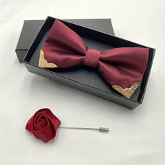 Men's Metal Edge Bow Tie for Wedding Suit