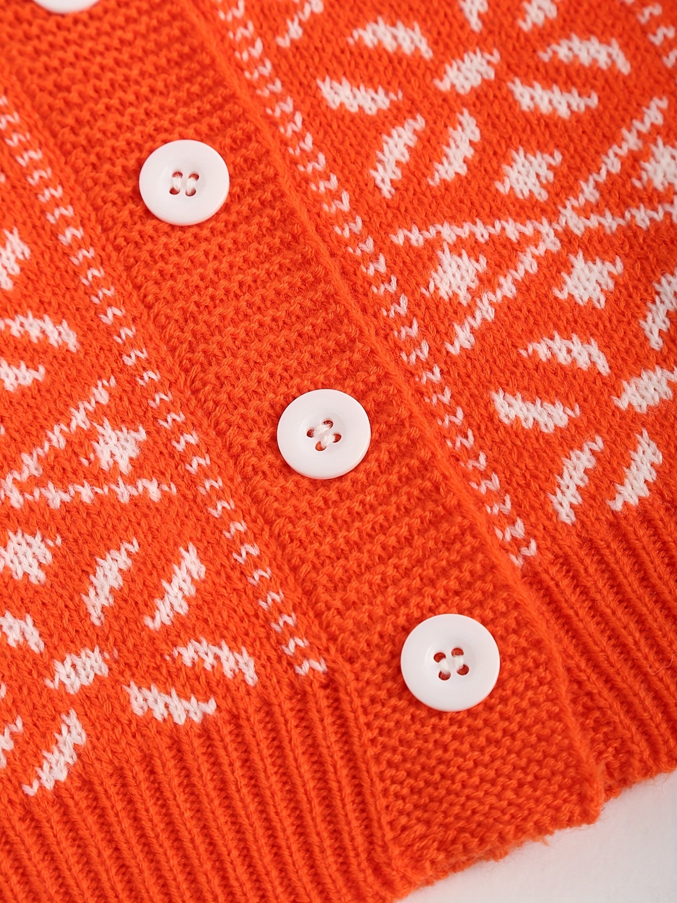 Jacquard Button Up Knit Cardigan Kids Coat Top