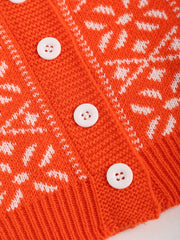 Jacquard Button Up Knit Cardigan Kids Coat Top