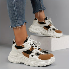 Women's Mesh Chunky Sneakers Lace Up Platform Shoes