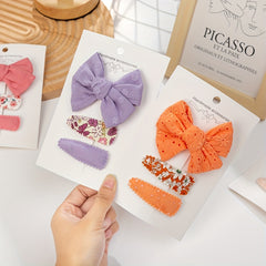 3pcs Baby Girls Bow Flower Hair Clips Set