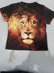 Boys Lion Graphic T Shirt 3D Print Active Short Sleeve Tee