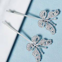 Butterfly Crystal Bridal Hair Accessories Wedding Rhinestones Hair Clips