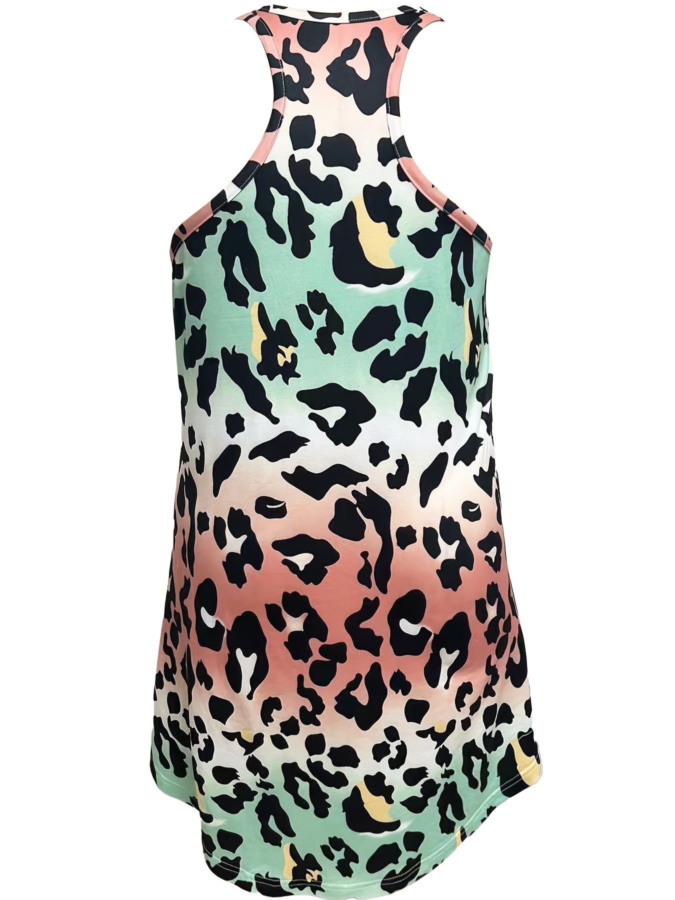 Leopard Lounge Dress Crew Neck Home Dress Women's Loungewear