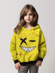 Smile Graphic Hoodies Boys Girls Comfy Long Sleeve Hooded Sweatshirt