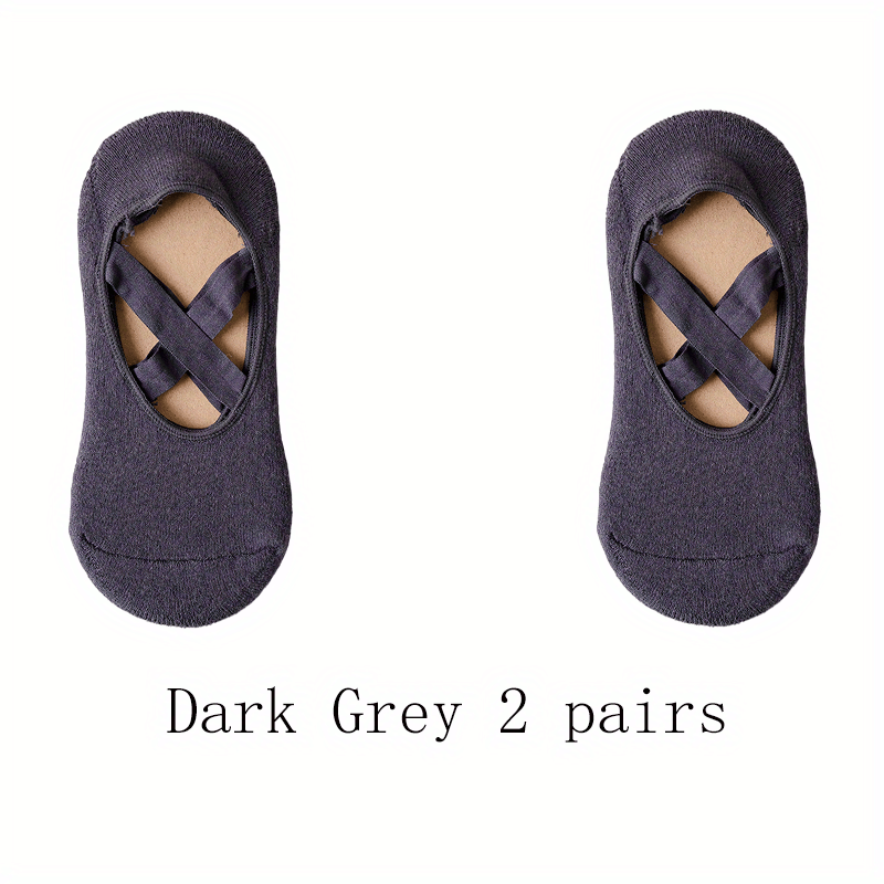 2 Pairs Cross Cut Out Ankle Socks for Yoga Pilates