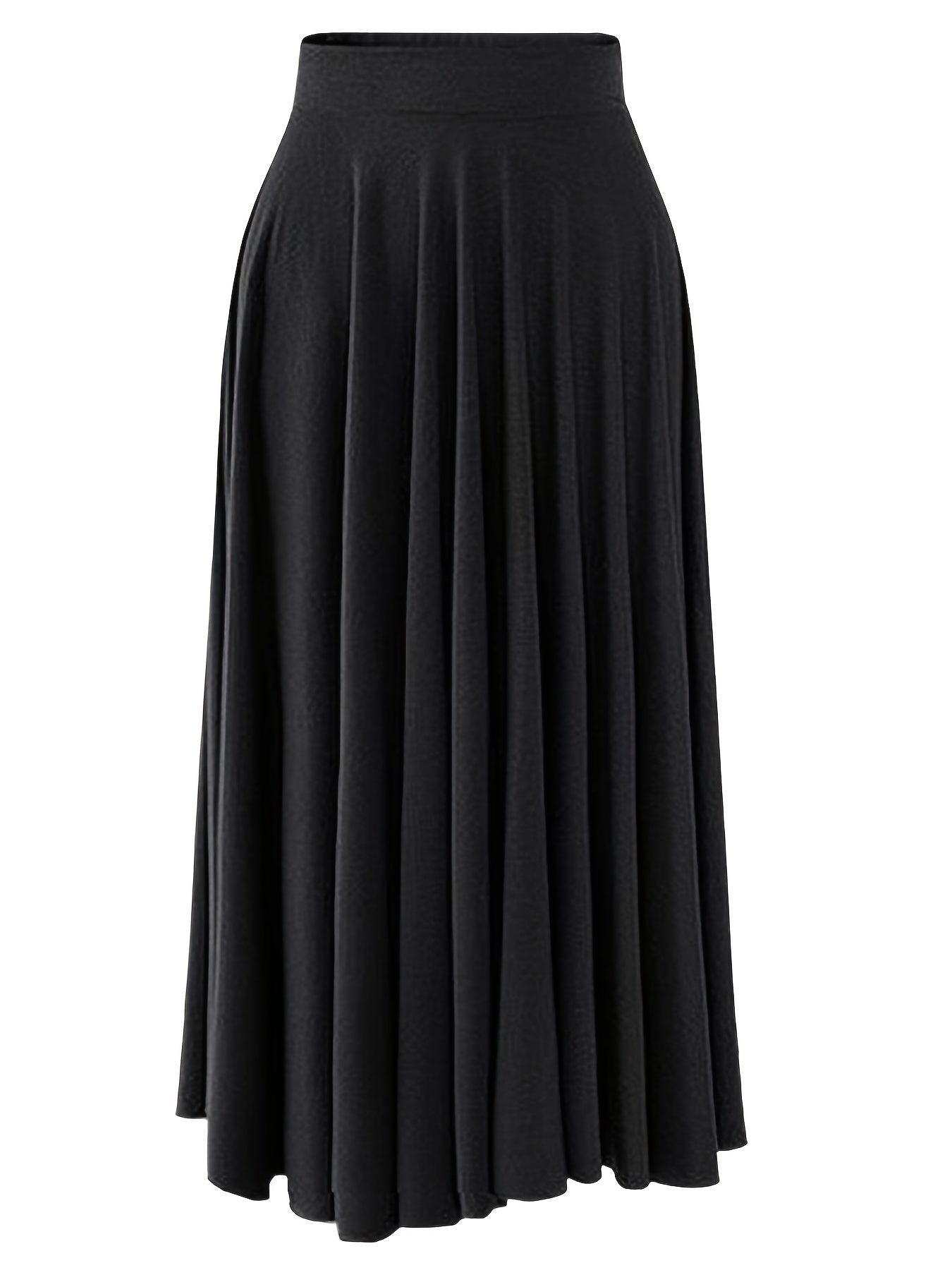 High Waist Pleated Skirt Casual Solid Women's Clothing