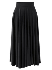High Waist Pleated Skirt Casual Solid Women's Clothing