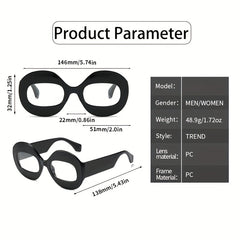 Large Oval Frame Sunglasses For Women Men Hiphop Glasses UV400