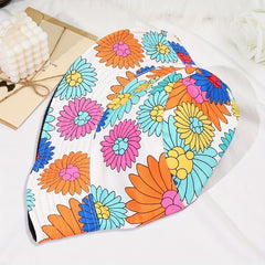 Unisex Floral Print Sunshade Bucket Hat Double Sided Sun Hat