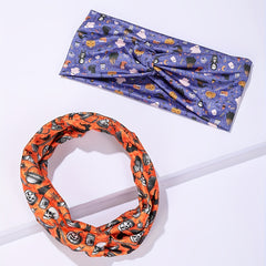 5pcs Halloween Skull Print Head Band Elastic Hairband Cartoon Headband