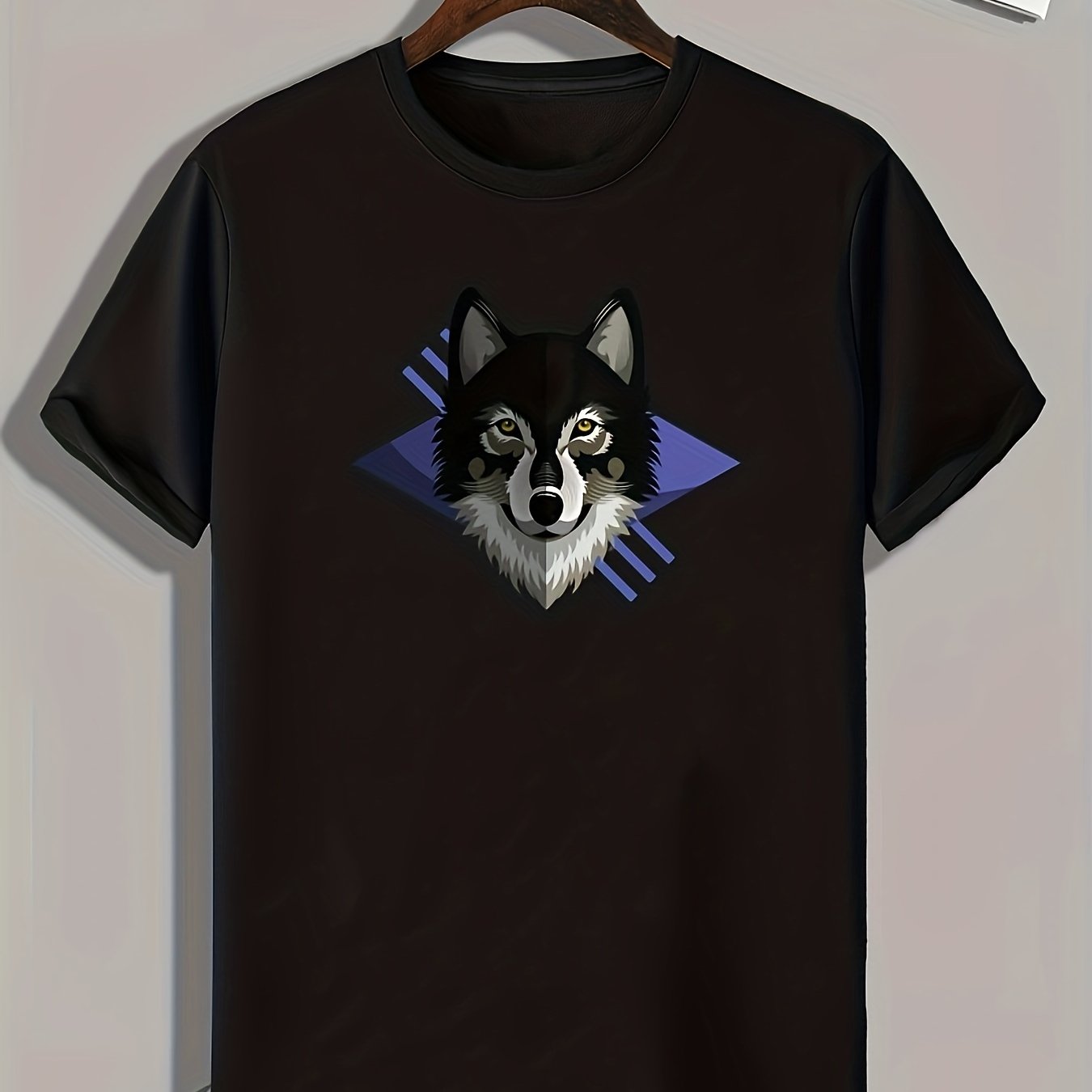 Wolf Print Men's Graphic T shirt Casual Comfy Tees For Summer