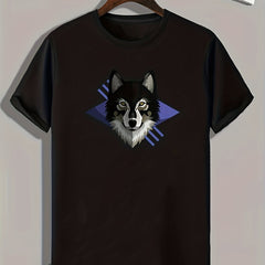 Wolf Print Men's Graphic T shirt Casual Comfy Tees For Summer