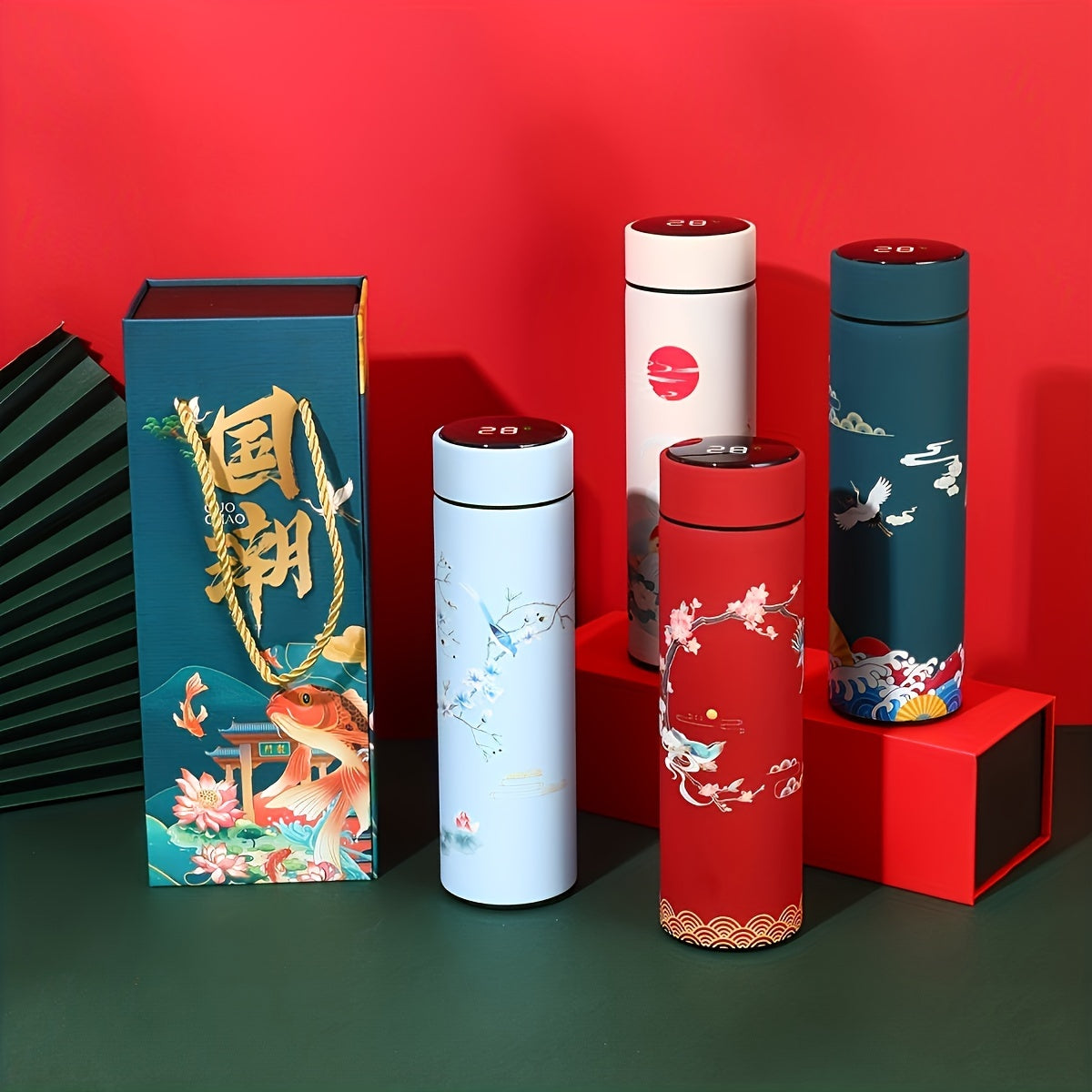 Chinese Style Insulated Tea Cup with Temp Display