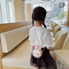 Children's Rabbit Carrot Shoulder Bag Mini Round Crossbody Bag
