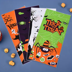 50pcs Halloween Baking Packaging Bag Self adhesive Bag with Wire Ties