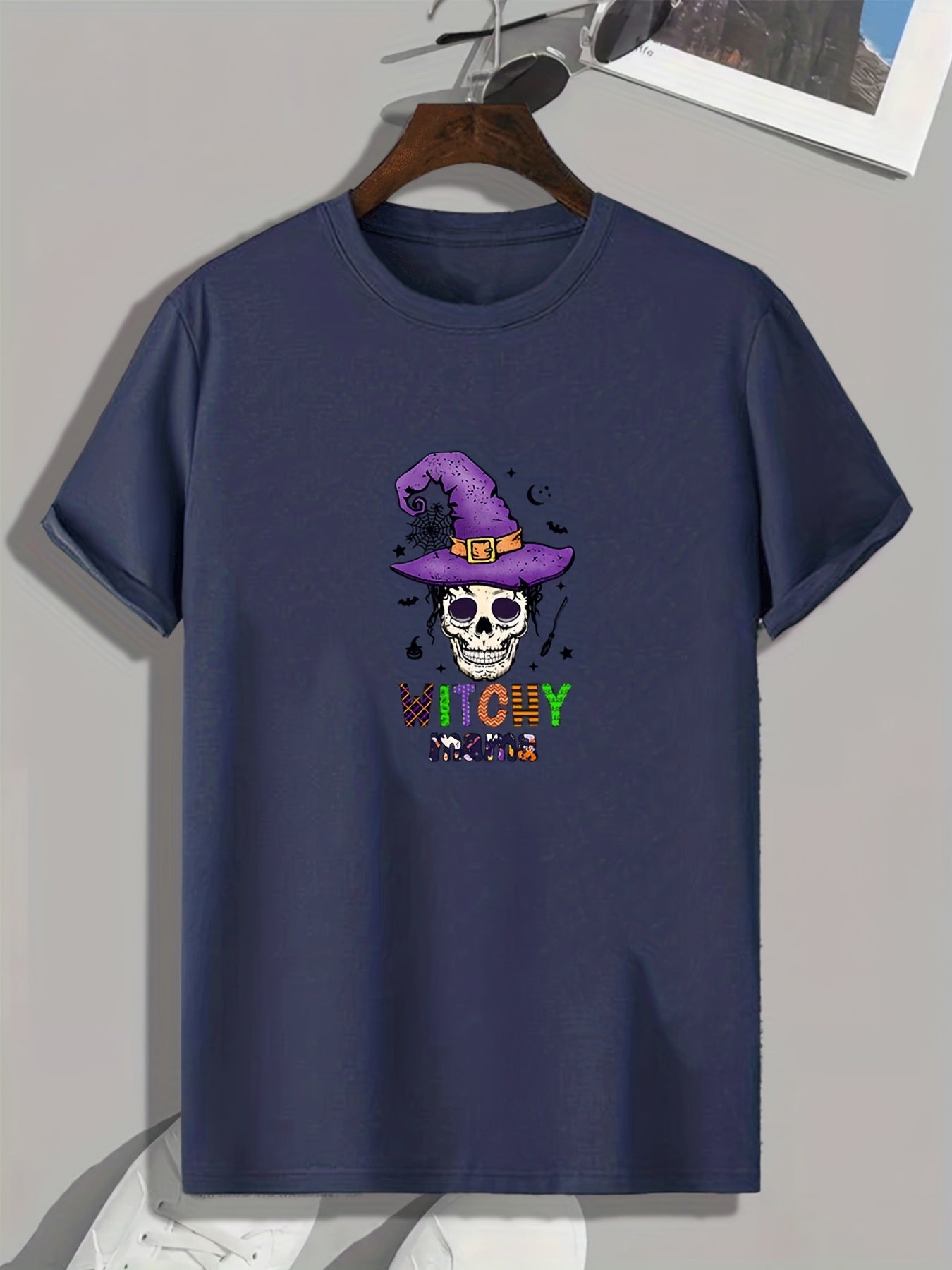 Halloween Witchy Mama Pattern Print Men's Sports T-Shirt