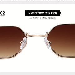 Men's Metal Small Frame Sunglasses Retro Sided with Hard Box