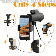 Compact 10x40 Monocular Telescope for Outdoor Camping