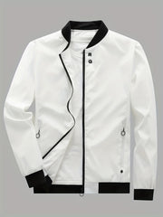 Men's Casual Zipper Pockets Zip Up Jacket
