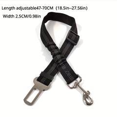 Reflective Dog Seat Belt Adjustable Nylon Harness for Safe Car Travel