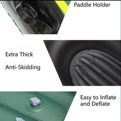 2 Person Inflatable Fishing Boat Set with Paddles, Inflator, Bracket
