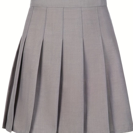 Kid Girls' Pleated Skirt High Waist Preppy Skirt Multicolor Optional