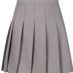 Kid Girls' Pleated Skirt High Waist Preppy Skirt Multicolor Optional