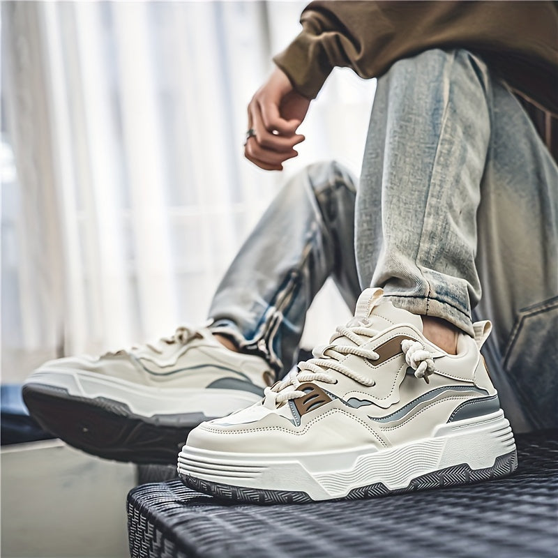 Men's Platform Skate Shoes Non Slip Lace Up Sneakers