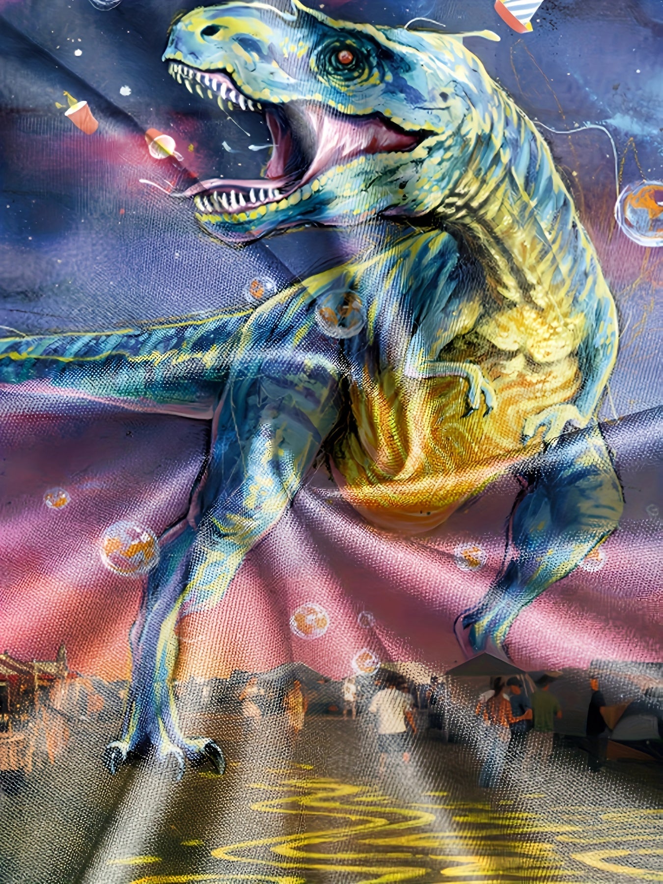 3D Dino In The City Graphic Short Sleeve T shirt Girls Summer