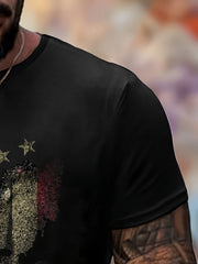 Men's Flag Print Tee Shirt for Summer