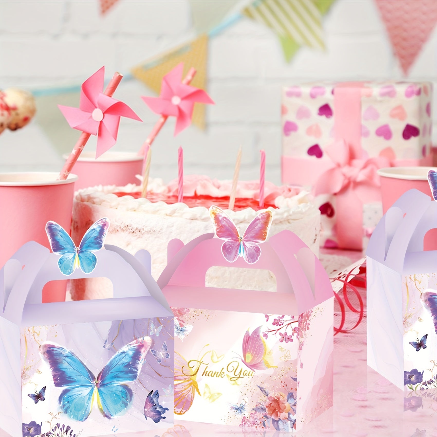 12pcs Butterfly Theme Candy Box Kids Birthday Party Decor