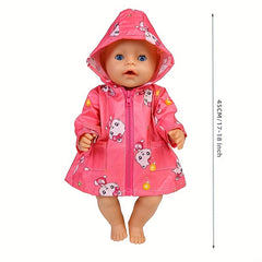 18" Girl Doll Onesie Clothes & Accessories Set