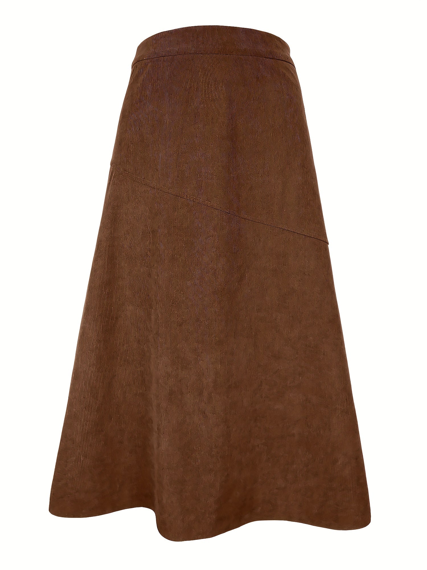 High Waist Corduroy Skirt A-Line Midi Skirt for Women