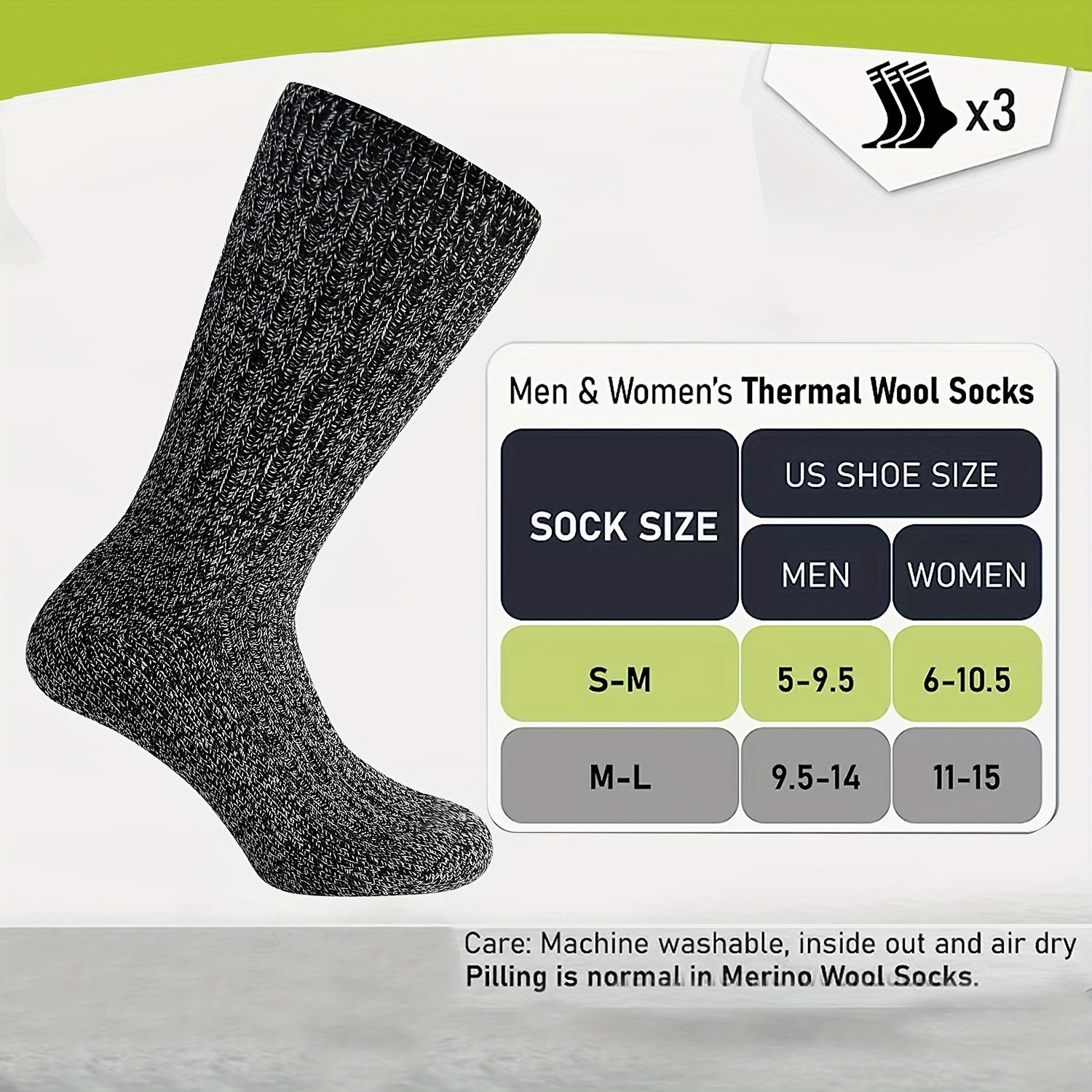 Men's Athletic Wool Socks Running Outdoor Sports Shock Absorbing