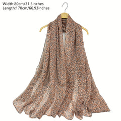 Boho Floral Print Scarf Hijab Thin Breathable Shawl Casual Windproof Head Wrap