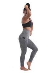 High Waist Leggings With Pockets Athletic Fitness Yoga Running Trousers
