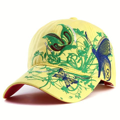 Sequin Butterfly Embroidered Baseball Cap Peaked Cap