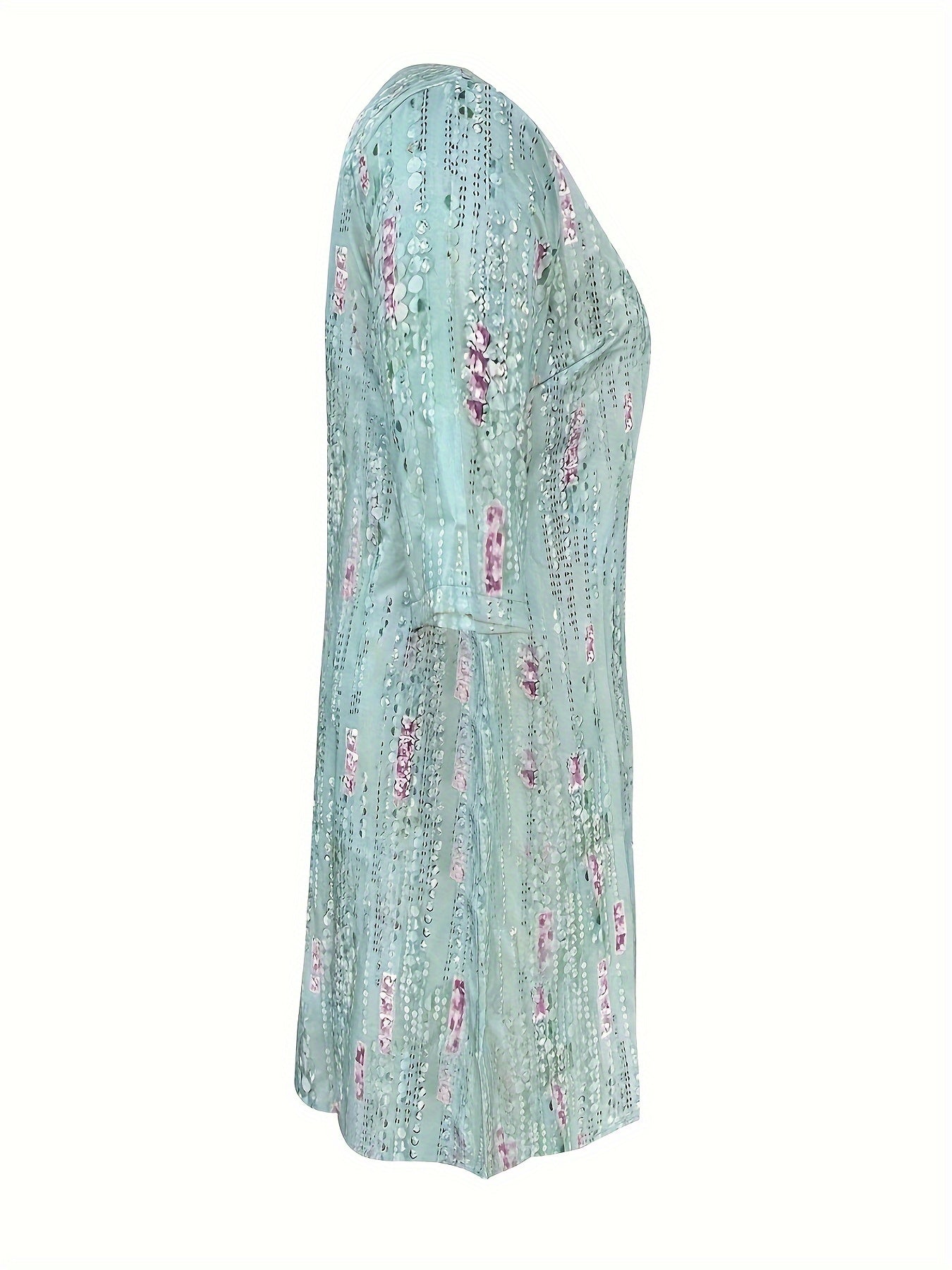 Floral Print Half Sleeve Plus Size Dress