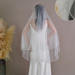 Romantic Bridal Veil with Comb Soft Nylon Lightweight Drapey for Brides
