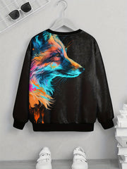 Kids Creative Fox 3D Print Sweatshirt Casual Pullover