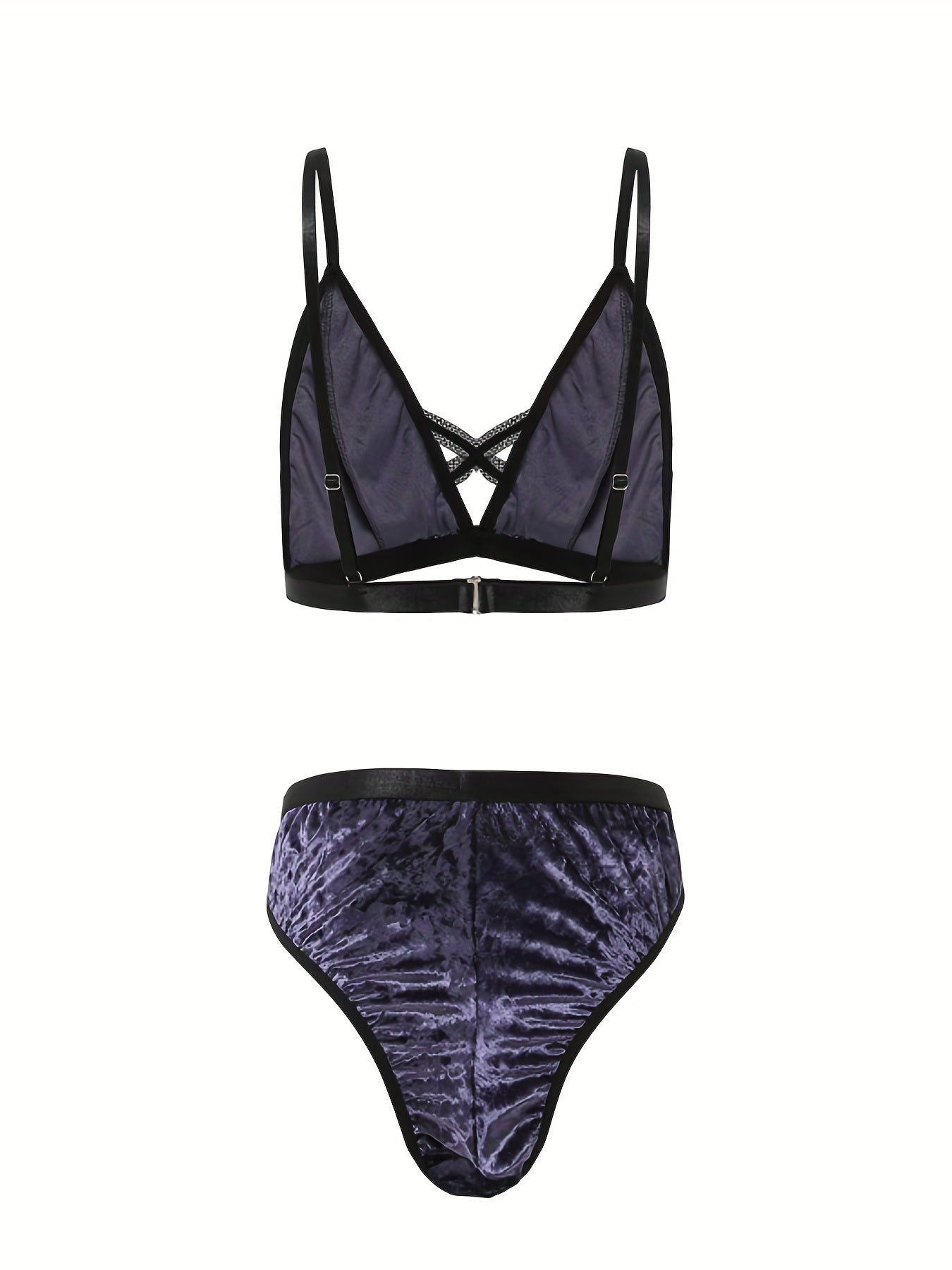 Glitter Tape Velvet Bra & Panty Set