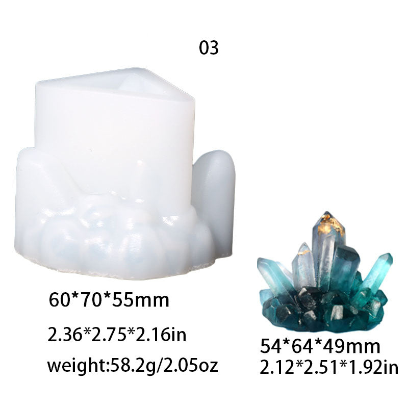 Crystal Cluster Stone Silicone Mold for DIY Jewelry Set