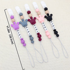 Personalized Silicone Crown Pacifier with Anti Drop Chain - Easter Gift