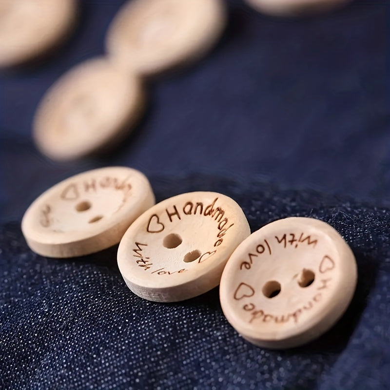 50pcs Retro Clothing Sewing Buttons DIY Wooden Decorative Buttons