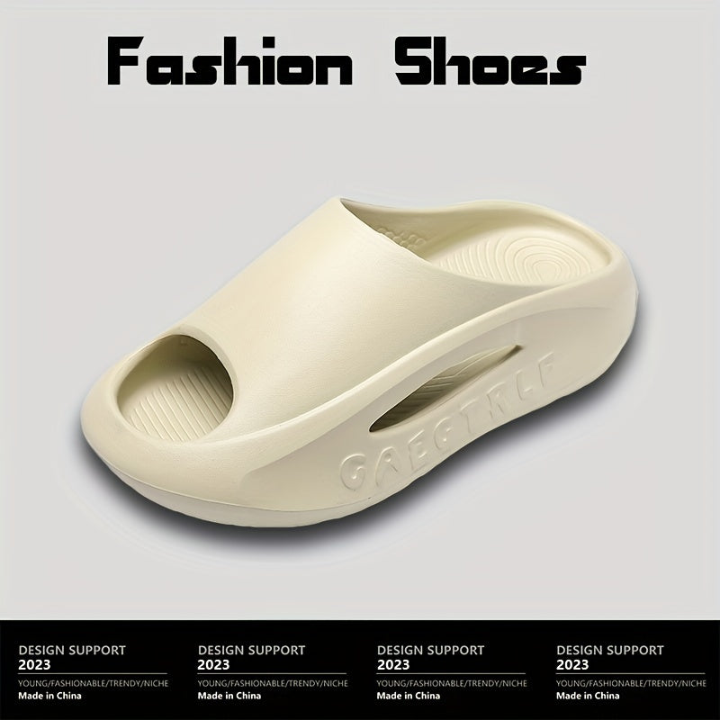 Men's Alphabet Detail Non Slip Platform Slides Soft Sole Cloud Slides