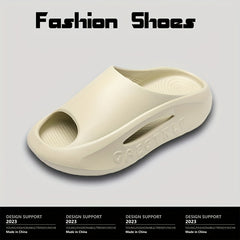 Men's Alphabet Detail Non Slip Platform Slides Soft Sole Cloud Slides