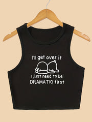 Inspirational Letter Print Tank Top for Summer Women's Clothing
