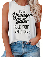 Women's Slogan Print Tank Top