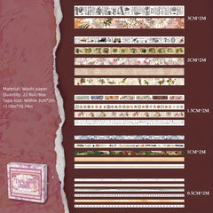 Box Plant Flower Butterfly Maps Washi Paper Tape for DIY Journaling
